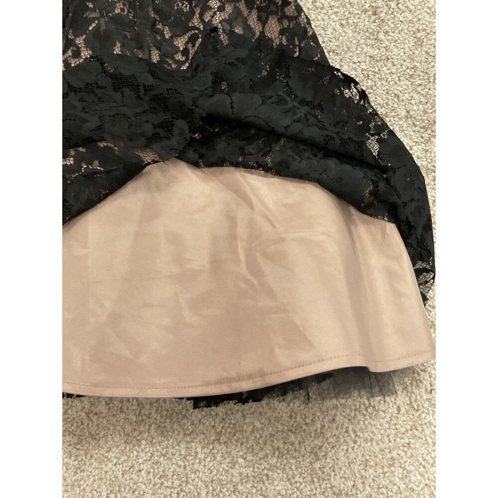 Vintage ABS Collection Black Lace Overlay Silk Blend Strapless Cocktail Dress, 4 - Picture 5 of 7
